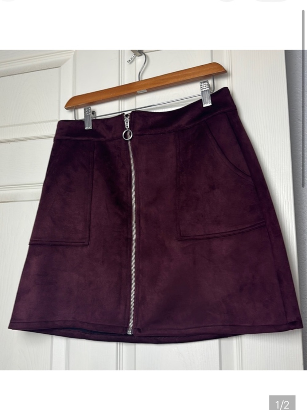 Maurices NWT Maroon Suede Skirt Mod | Retro Whimsigoth Boho Mini Skirt